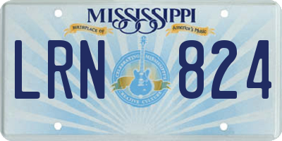 MS license plate LRN824