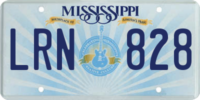 MS license plate LRN828