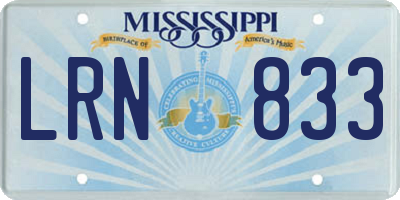 MS license plate LRN833