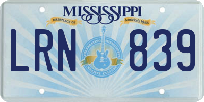 MS license plate LRN839