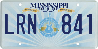 MS license plate LRN841