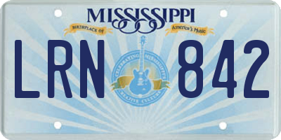 MS license plate LRN842