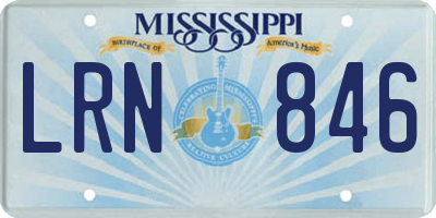 MS license plate LRN846
