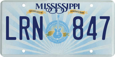 MS license plate LRN847