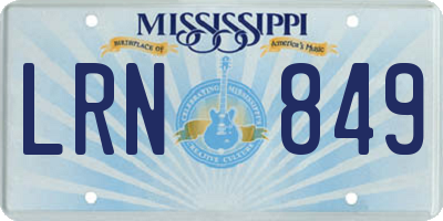 MS license plate LRN849