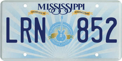 MS license plate LRN852