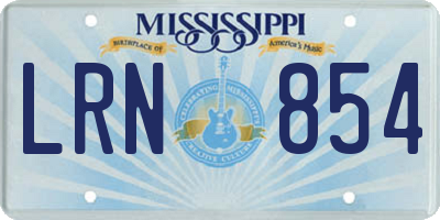 MS license plate LRN854