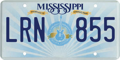 MS license plate LRN855