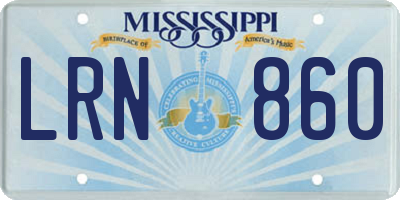 MS license plate LRN860