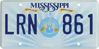 MS license plate LRN861
