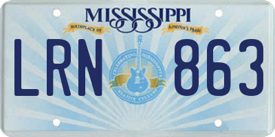 MS license plate LRN863