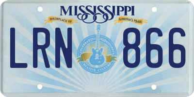 MS license plate LRN866