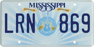 MS license plate LRN869