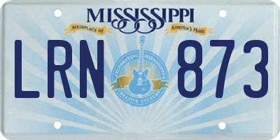 MS license plate LRN873