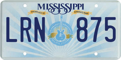 MS license plate LRN875