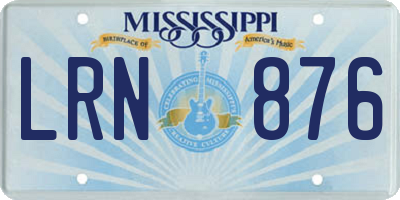 MS license plate LRN876