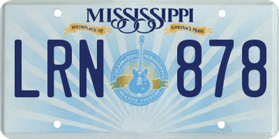 MS license plate LRN878