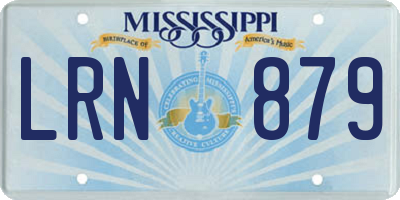 MS license plate LRN879
