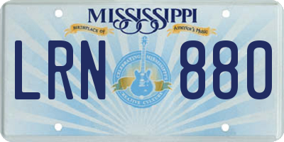 MS license plate LRN880