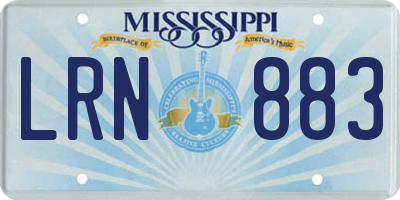 MS license plate LRN883