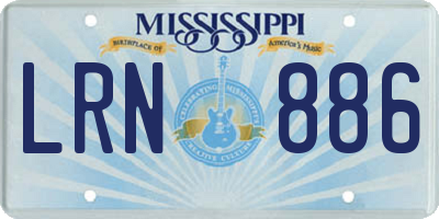 MS license plate LRN886