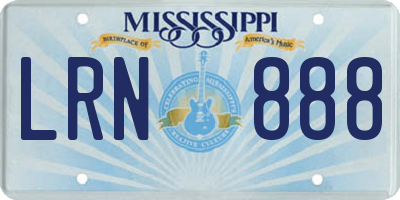 MS license plate LRN888