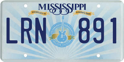 MS license plate LRN891