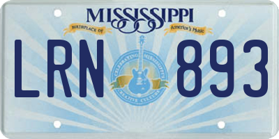 MS license plate LRN893