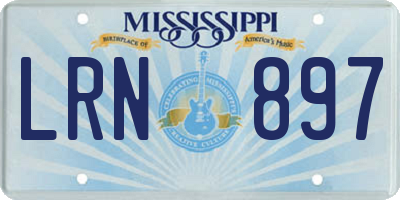 MS license plate LRN897