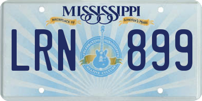 MS license plate LRN899