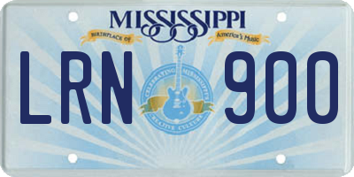 MS license plate LRN900