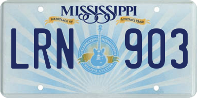 MS license plate LRN903