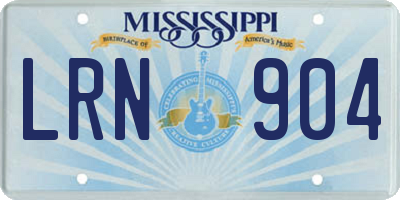 MS license plate LRN904
