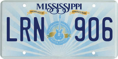 MS license plate LRN906