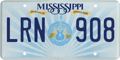 MS license plate LRN908