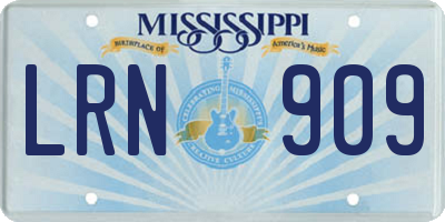 MS license plate LRN909