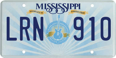MS license plate LRN910