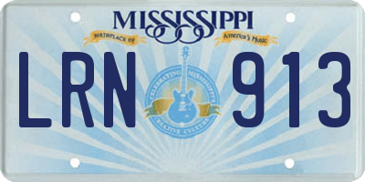 MS license plate LRN913