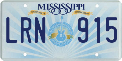 MS license plate LRN915