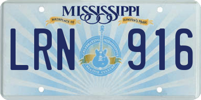 MS license plate LRN916