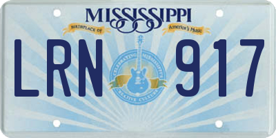 MS license plate LRN917
