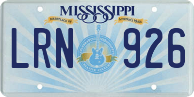 MS license plate LRN926
