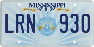 MS license plate LRN930