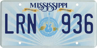 MS license plate LRN936