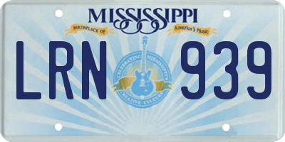 MS license plate LRN939
