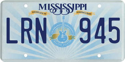 MS license plate LRN945