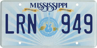 MS license plate LRN949