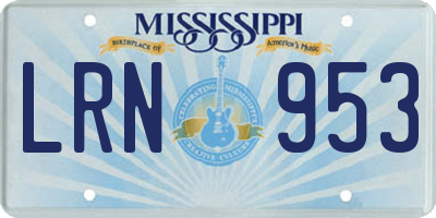 MS license plate LRN953