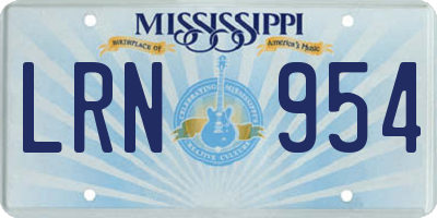 MS license plate LRN954