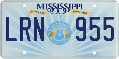 MS license plate LRN955